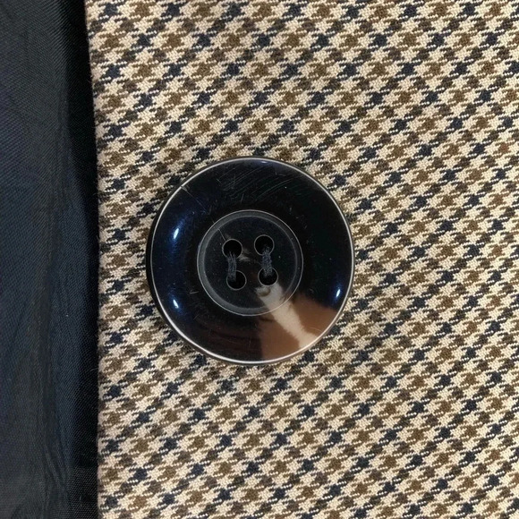 Vintage Anne Klein Blazer Overcoat | Brown Houndstooth | Size 6 - Picture 5 of 8